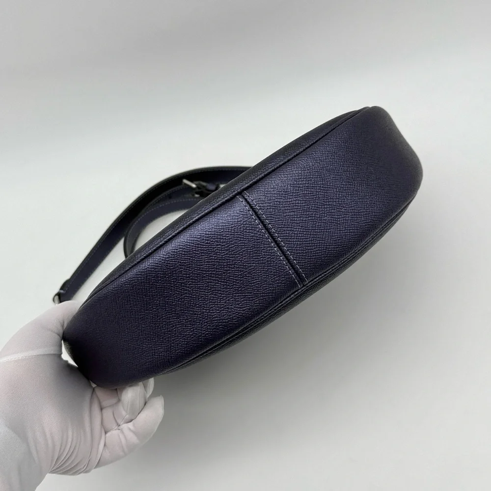 Coach Aria Shoulder Bag In Signature Canvas Silver Blue Navy - Picture 6 of 11